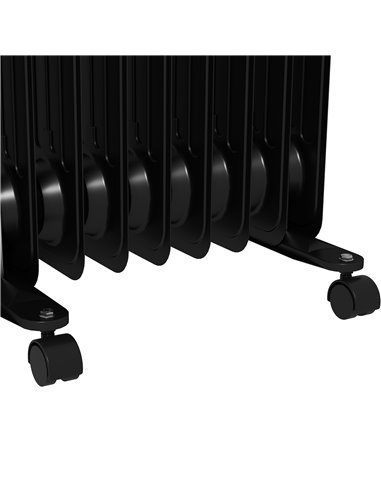 HOMCOM 2kW Nine Fin Oil-Filled Radiator - Black 820-439V71BK