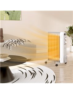HOMCOM 2kW Nine Fin Oil-Filled Radiator - White 820-439V71WT 2