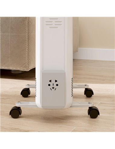 HOMCOM 2kW Nine Fin Oil-Filled Radiator - White 820-439V71WT