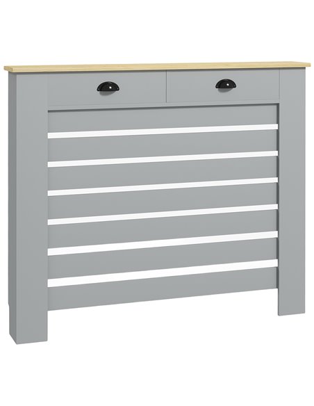 HOMCOM 95.5H x 111Wcm Radiator Cover, with Drawer - Grey 820-398V01GY - pic 108890 | FastDaddyshop
