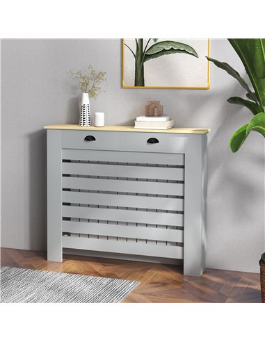 HOMCOM 95.5H x 111Wcm Radiator Cover, with Drawer - Grey 820-398V01GY