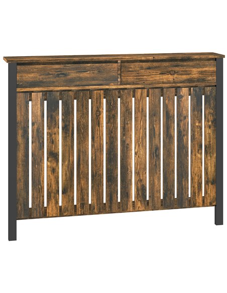 HOMCOM 93 x 119cm Rustic-Look Radiator Cover - Brown/Black 820-397V00BN - pic 108899 | FastDaddyshop