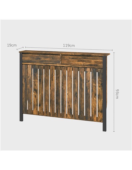 HOMCOM 93 x 119cm Rustic-Look Radiator Cover - Brown/Black 820-397V00BN - pic 108901 | FastDaddyshop