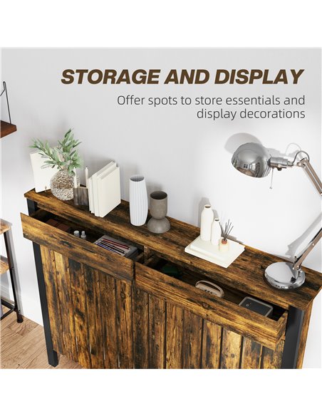HOMCOM 93 x 119cm Rustic-Look Radiator Cover - Brown/Black 820-397V00BN - pic 108902 | FastDaddyshop