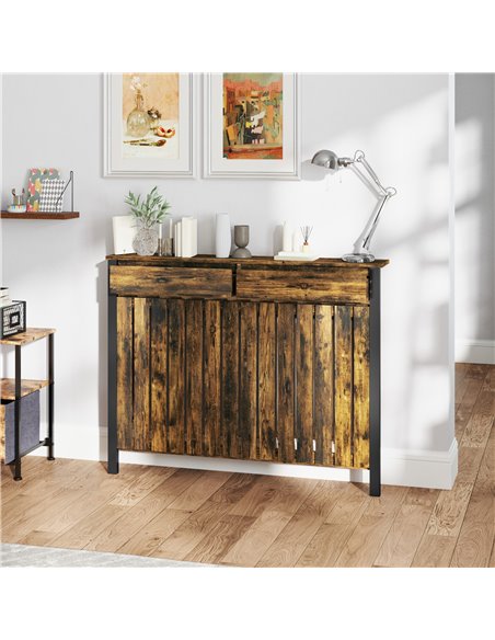 HOMCOM 93 x 119cm Rustic-Look Radiator Cover - Brown/Black 820-397V00BN - pic 108906 | FastDaddyshop