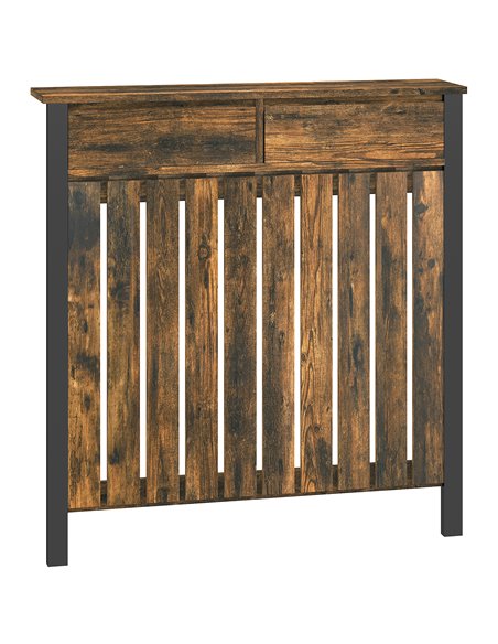 HOMCOM 93 x 88.5cm Rustic-Look Radiator Cover - Brown/Black 820-396V00BN - pic 108908 | FastDaddyshop