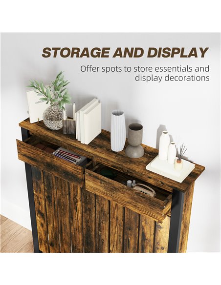 HOMCOM 93 x 88.5cm Rustic-Look Radiator Cover - Brown/Black 820-396V00BN - pic 108911 | FastDaddyshop