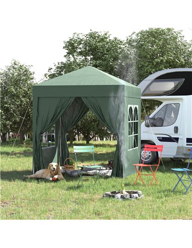 Outsunny Pop Up Gazebo Canopy, size (2 x 2m)-Green