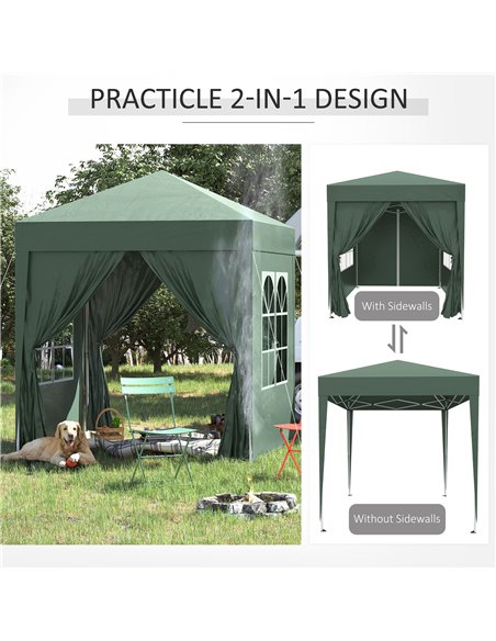 Outsunny Pop Up Gazebo Canopy, size (2 x 2m)-Green - pic 10894 | FastDaddyshop