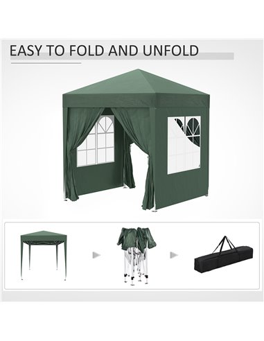 Outsunny Pop Up Gazebo Canopy, size (2 x 2m)-Green