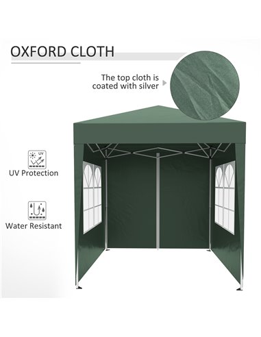 Outsunny Pop Up Gazebo Canopy, size (2 x 2m)-Green