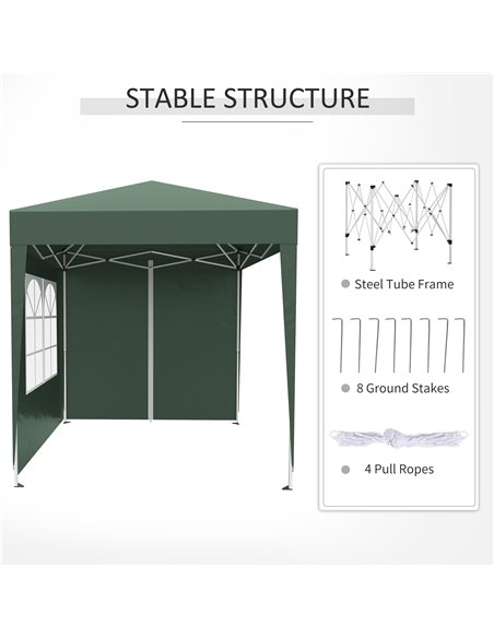 Outsunny Pop Up Gazebo Canopy, size (2 x 2m)-Green - pic 10898 | FastDaddyshop