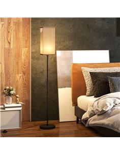 HOMCOM Floor Lamp, Modern Standing Lamp with Linen Shade, Tall Lamps for Living Room, Bedroom, with Foot Switch, Bulb not Includ 2