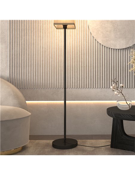 HOMCOM Floor Lamp, Modern Standing Lamp with Linen Shade, Tall Lamps for Living Room, Bedroom, with Foot Switch, Bulb not Includ - pic 108997 | FastDaddyshop