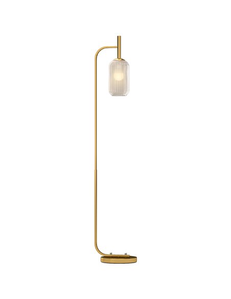 HOMCOM Floor Lamp for Living Room with Glass Lampshade, Modern Standing Lamp with Foot Switch for Bedroom, Bulb not Included, Go - pic 108998 | FastDaddyshop