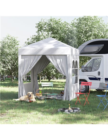 Outsunny 2 x2m Pop Up Gazebo Canopy Party Tent Wedding Awning W/ free Carrying Case White + Removable 2 Walls 2 Windows-White  - pic 10900 | FastDaddyshop