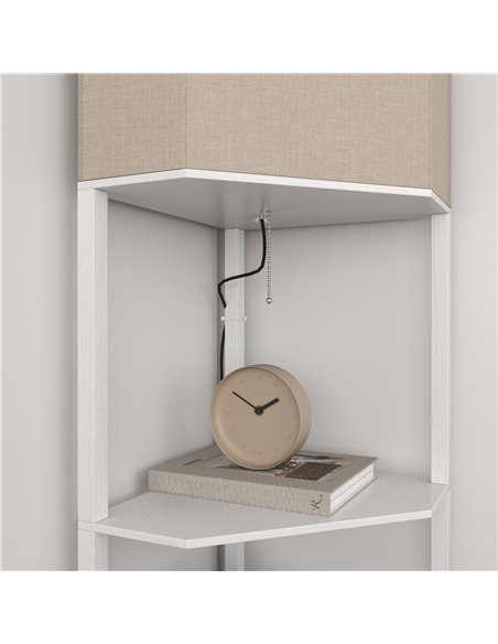 HOMCOM Three-Shelf Corner Floor Lamp - White B31-315V70WT - pic 109015 | FastDaddyshop