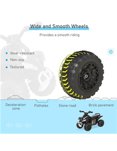 HOMCOM No Power Kids Ride on Toy Foot-to-Floor Sliding Quad for 18-36 Months, Black 370-096BK