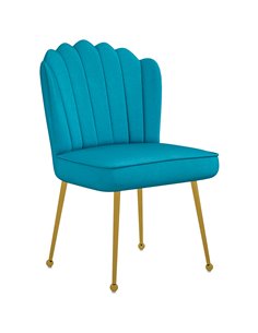 HOMCOM Velvet-Feel Shell Accent Chair - Blue 839-169V70BU