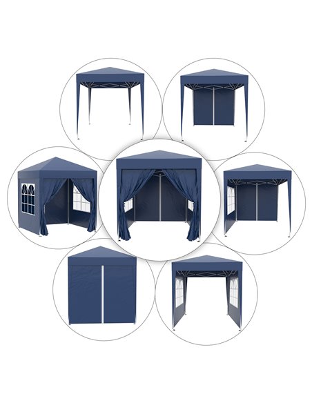 Outsunny 2x2m Garden Pop Up Gazebo Marquee Party Tent Wedding Awning Canopy W/ free Carrying Case + Removable 2 Walls 2 Windows- - pic 10910 | FastDaddyshop
