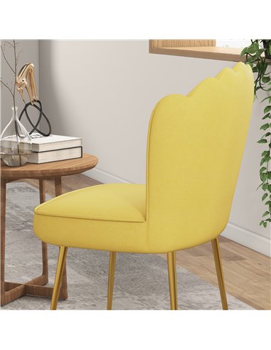 HOMCOM Velvet-Feel Shell Accent Chair - Yellow 839-169V70YL