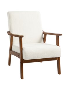 HOMCOM Boucle Seat Mid Century Accent Chair - White 83B-035V70WT