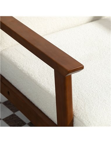 HOMCOM Boucle Seat Mid Century Accent Chair - White 83B-035V70WT