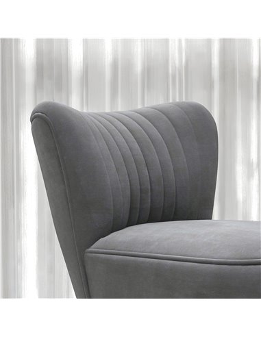 HOMCOM Velvet-Feel Tub Accent Chair - Grey 839-917V70GY