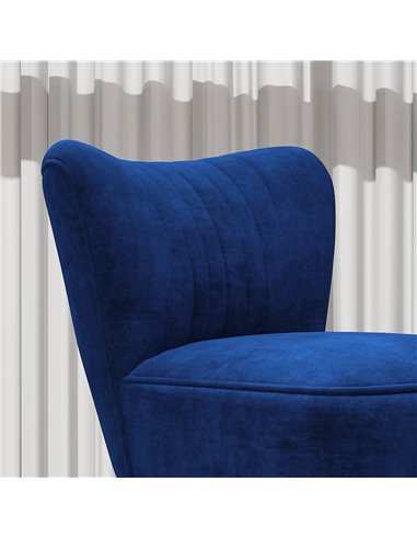 HOMCOM Velvet-Feel Tub Accent Chair - Dark Blue 839-917V70DB