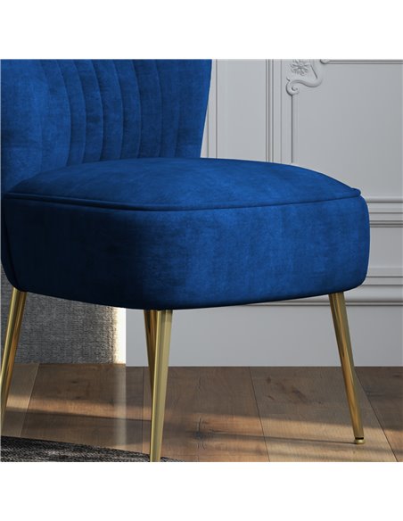 HOMCOM Velvet-Feel Tub Accent Chair - Dark Blue 839-917V70DB - pic 109159 | FastDaddyshop