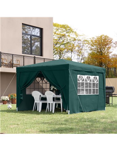 Outsunny Pop Up Gazebo Marquee, size(3m x 3m)-Green