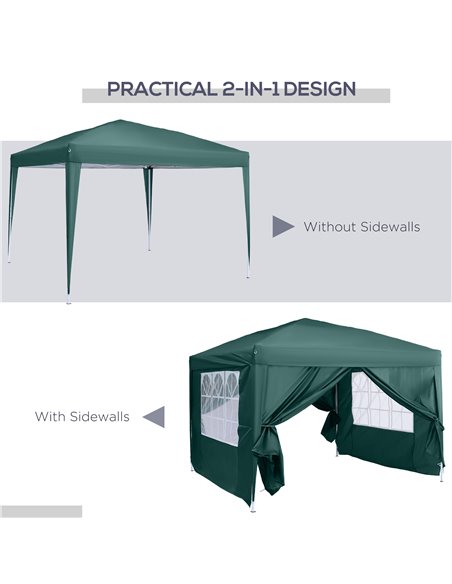 Outsunny Pop Up Gazebo Marquee, size(3m x 3m)-Green - pic 10918 | FastDaddyshop