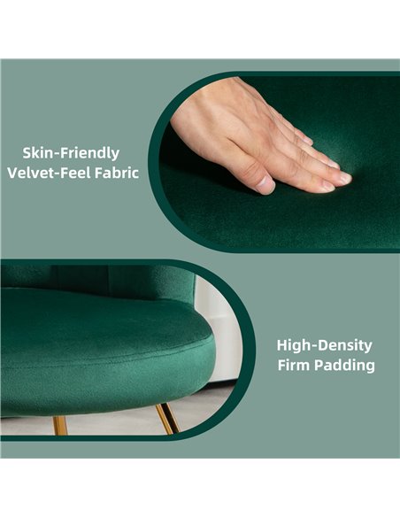 HOMCOM Velvet-Feel Lotus Petal Accent Chair - Green 83B-133V70GN - pic 109182 | FastDaddyshop