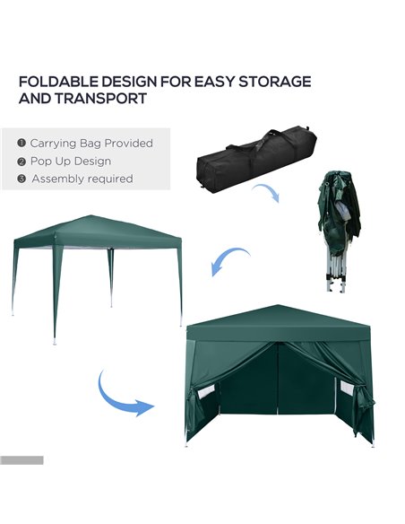 Outsunny Pop Up Gazebo Marquee, size(3m x 3m)-Green - pic 10919 | FastDaddyshop