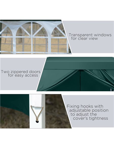 Outsunny Pop Up Gazebo Marquee, size(3m x 3m)-Green - pic 10921 | FastDaddyshop
