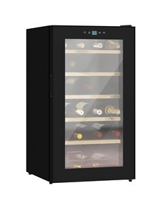 HOMCOM 24 Bottles Freestanding Wine Fridge with Glass Door, 65 Litres Single Zone Wine Cooler Fridge with Digital Touch Screen C