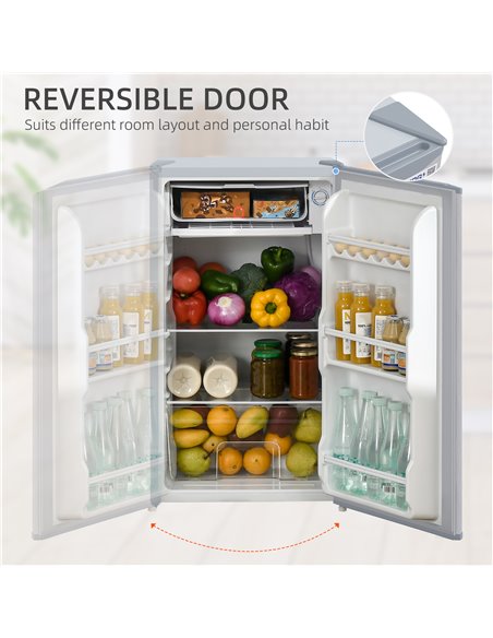 HOMCOM 91 Litre Freestanding Under Counter Fridge Freezer with Chiller Box, Reversible Door, Adjustable Thermostat, 47.5cm Wide, - pic 109238 | FastDaddyshop