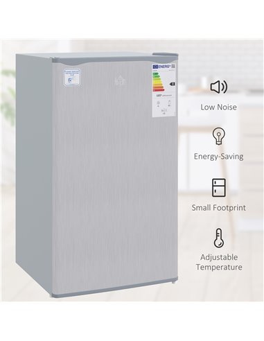 HOMCOM 91 Litre Freestanding Under Counter Fridge Freezer with Chiller Box, Reversible Door, Adjustable Thermostat, 47.5cm Wide,