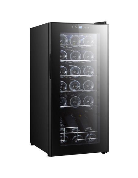 HOMCOM 50L Wine Cooler, 18 Bottles Freestanding Wine Fridge with Glass Door, LED Light, Temperature Control and Digital Touch Sc - pic 109241 | FastDaddyshop