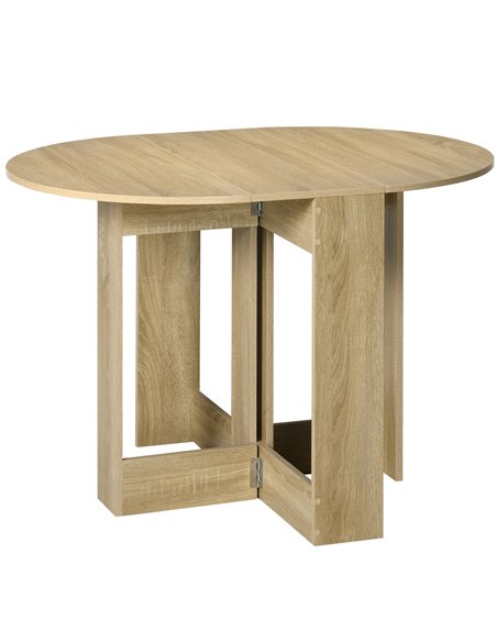 HOMCOM Space-saving Drop Leaf Table, Folding Dining Table for Small Space, Kitchen, Dining Room, Oak 835-319V00AK - pic 109295 | FastDaddyshop