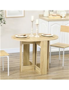 HOMCOM Space-saving Drop Leaf Table, Folding Dining Table for Small Space, Kitchen, Dining Room, Oak 835-319V00AK 2