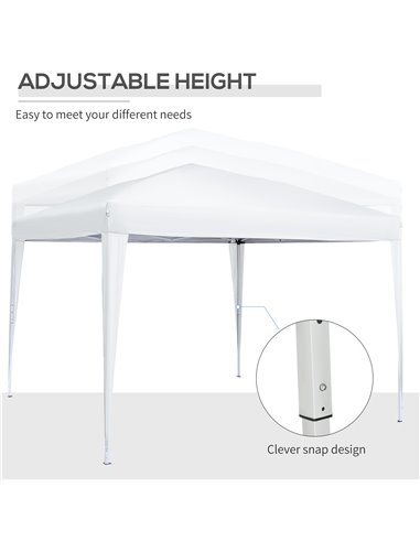 Outsunny 3mx3m Pop Up Gazebo Party Tent Canopy Marquee Waterp Resistant Free Storage Bag White