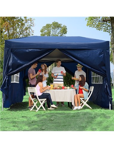 Outsunny Pop Up Gazebo Marquee, size (3m x 3m)-Blue