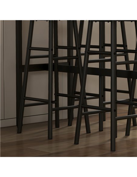 HOMCOM 5 Piece Bar Table Set with 4 Stools, Industrial Bar Table and Stool Set, Dining Table and Chair Set, Rustic Brown 83A-048 - pic 109321 | FastDaddyshop