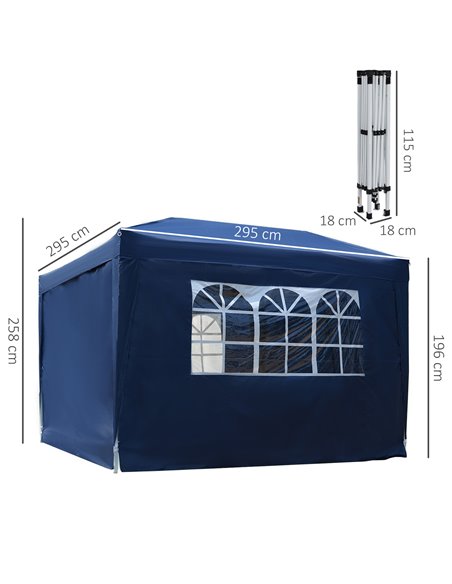 Outsunny Pop Up Gazebo Marquee, size (3m x 3m)-Blue - pic 10933 | FastDaddyshop