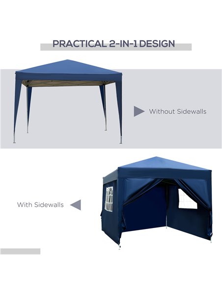 Outsunny Pop Up Gazebo Marquee, size (3m x 3m)-Blue - pic 10934 | FastDaddyshop