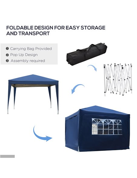 Outsunny Pop Up Gazebo Marquee, size (3m x 3m)-Blue - pic 10935 | FastDaddyshop