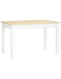 HOMCOM Dining Table for 4 to 6, Modern Kitchen Table with Wood Effect Tabletop, Thick Legs, 120cm, Oak Wood Grain 835-891V00WT