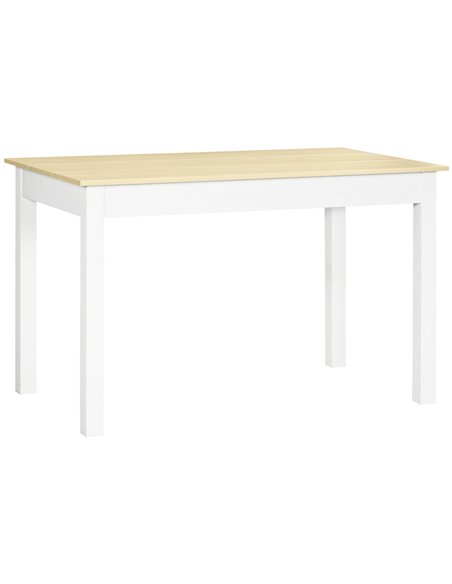 HOMCOM Dining Table for 4 to 6, Modern Kitchen Table with Wood Effect Tabletop, Thick Legs, 120cm, Oak Wood Grain 835-891V00WT - pic 109358 | FastDaddyshop
