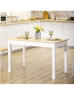 HOMCOM Dining Table for 4 to 6, Modern Kitchen Table with Wood Effect Tabletop, Thick Legs, 120cm, Oak Wood Grain 835-891V00WT 2